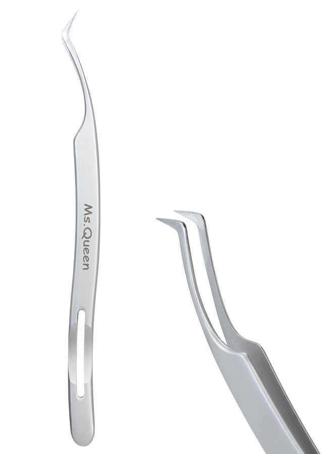 Ms.Queen Eyelash Extension Tweezers,Precision Fine Tip Grip Lash Tweezers for Individual and Volume Eyelash Extensions - Image 1